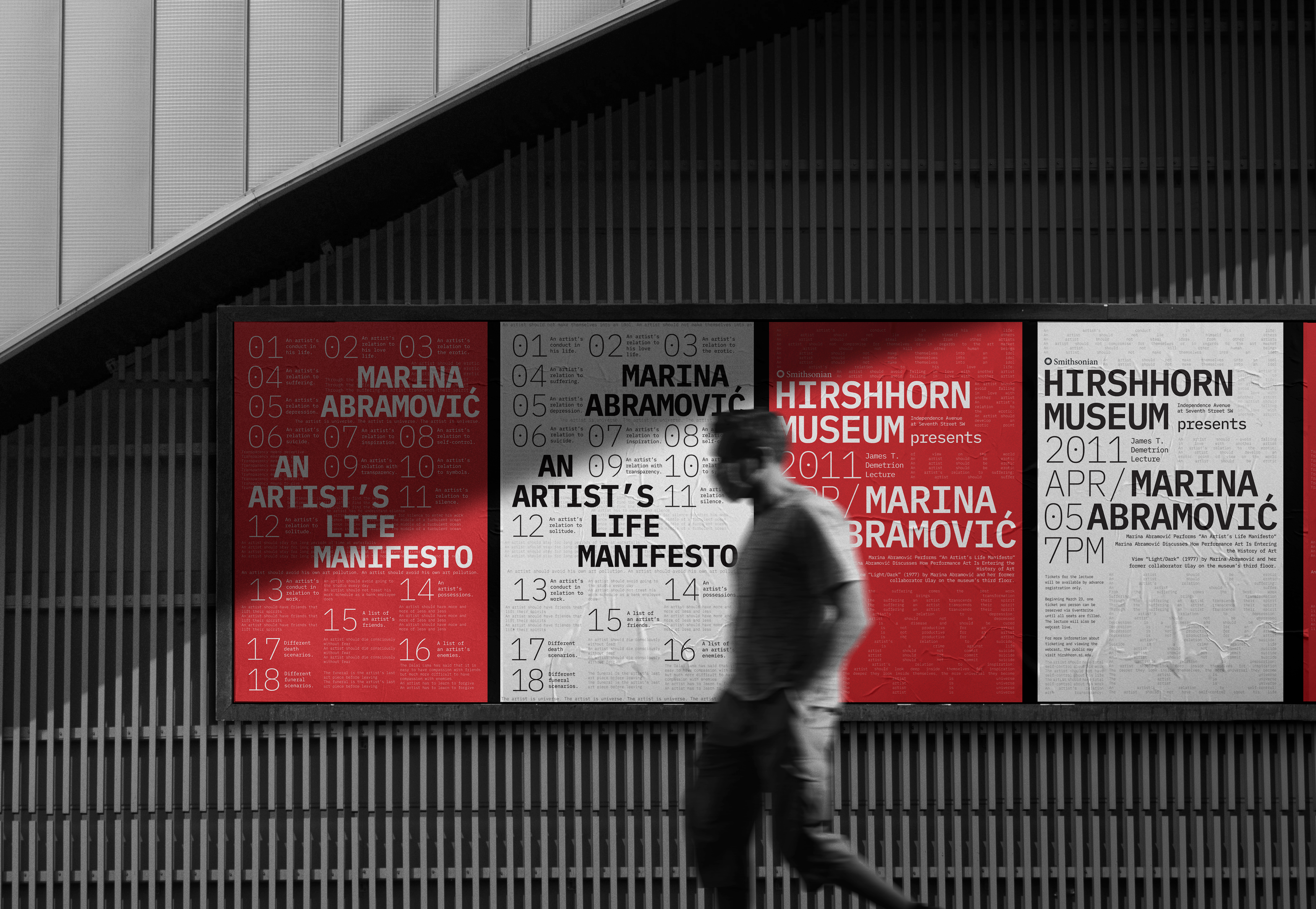Marina Abramović’s An Artist’s Life Manifesto poster